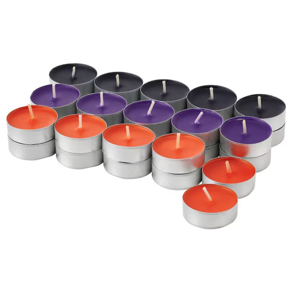 IKEA HÖSTAGILLE Scented tealight, Vanilla/mixed colors, 3.5 hr